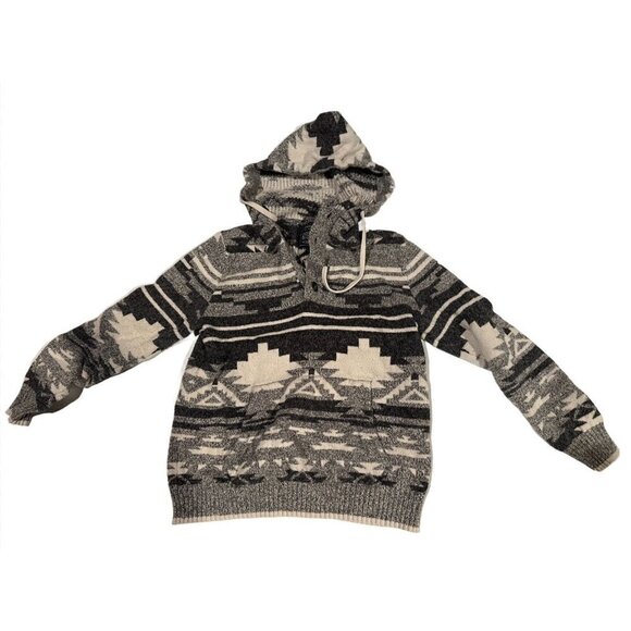 American Eagle Outfitters Other - American Eagle Aztec Knit Hoodie Sweater Gray Men’s Size Medium Unisex Women’s L